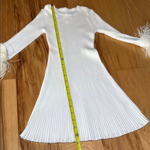 Milly Minis Feather Sleeves Knit Dress Ribbed - Picture 4 of 7